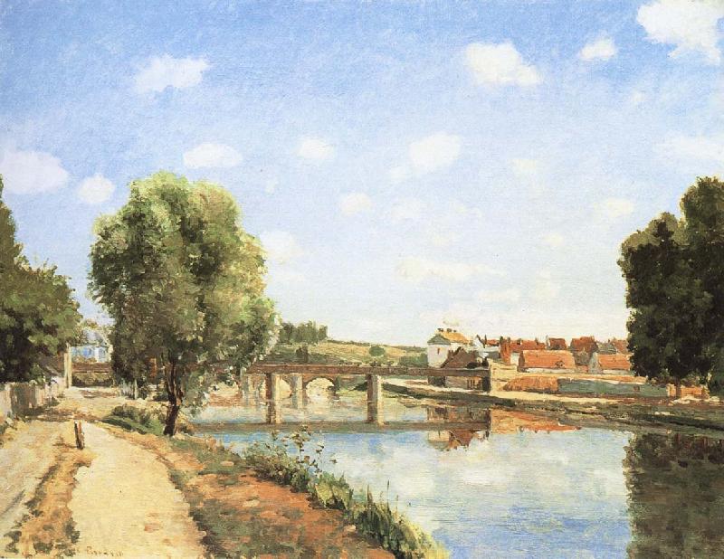 Camille Pissarro Pang map of the railway bridge Schwarz Norge oil painting art